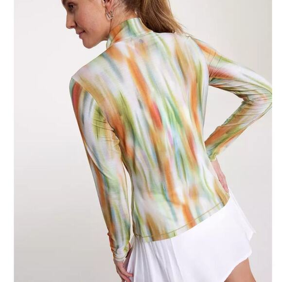 CALIA Women's Filtered Flora Multi Tissue Texture 1/4 Zip Golf Pullover Size M - Picture 2 of 7